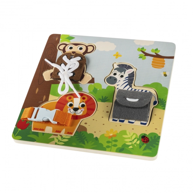 Træ Montessori safari puslespil for børn
