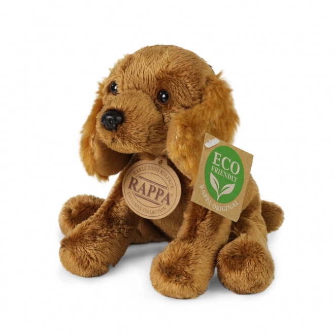 Økologisk siddende plyshund 14 cm