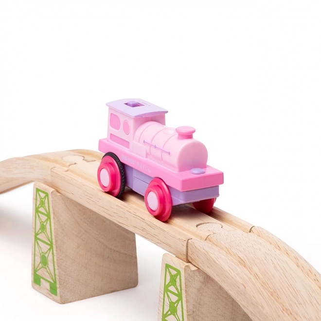 Bigjigs Rail Elektrisk lokomotiv Stærk lyserød