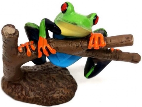 Figur af rødøjet løvfrø 8 cm