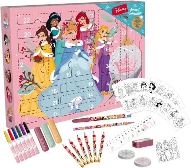 Adventskalender Disney Prinsesser – kreativt papirvaresæt