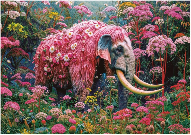 Puslespil Blomster-elefant 500 brikker
