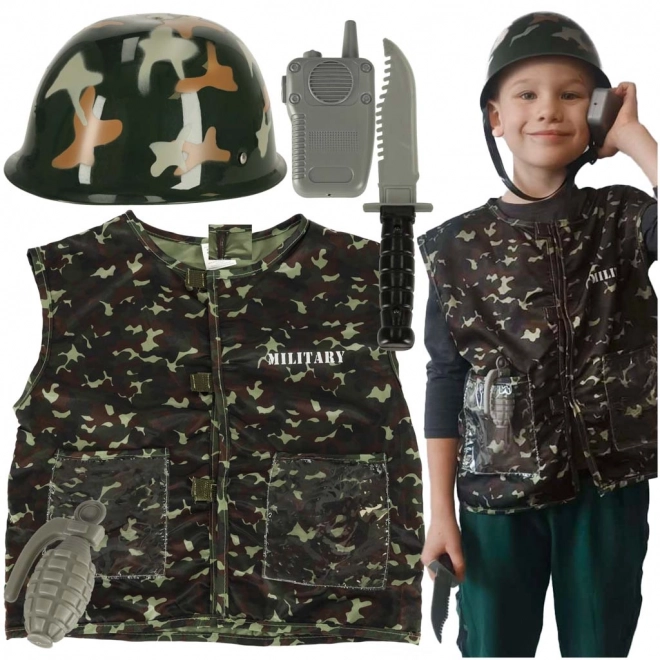 Karnevalkostume hjelm soldat 3-8 år