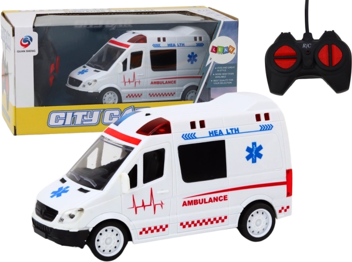 Fjernstyret ambulance RC Lys Lyde Hvid