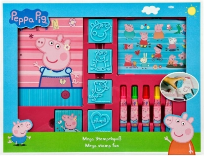 Stort stempelsæt 12 stk Peppa Pig