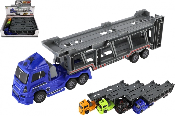 Autotransportlastbil i plast med friktionsdrev 45 cm