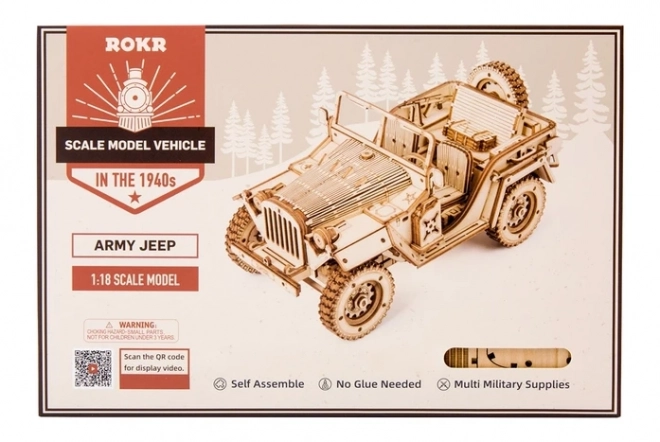 Army Jeep - 3D træ puslespil