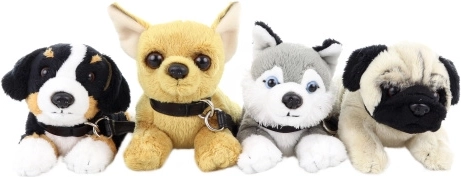 Plysbamsehund med line 17 cm