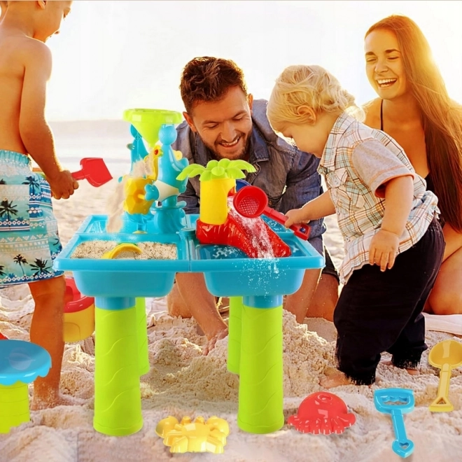 Woopie bord-vandlegetøj 2-i-1 sandkasse med stol XL Aquapark