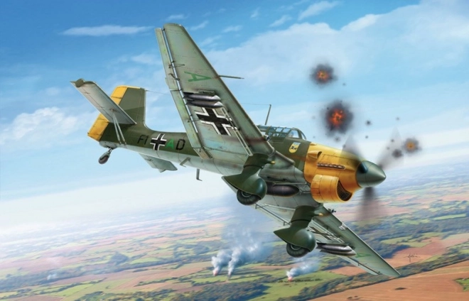 Model af fly Junkers JU-87 B Stuka Slaget om Storbritannien