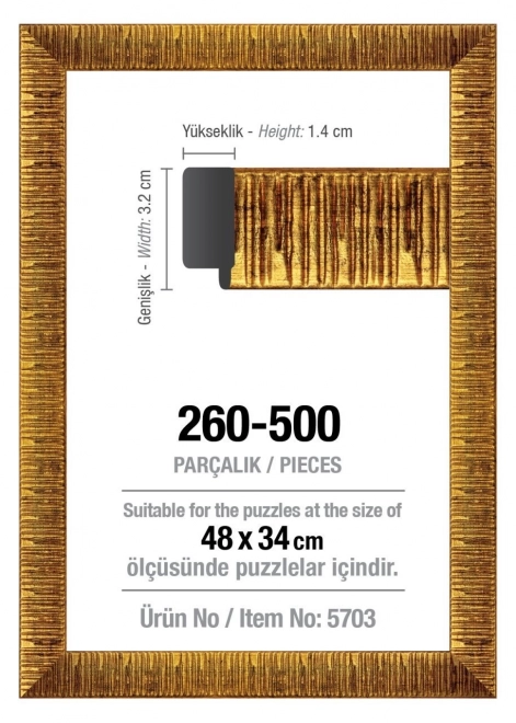 ART PUZZLE Ramme til puslespil 48x34cm gylden (5703)