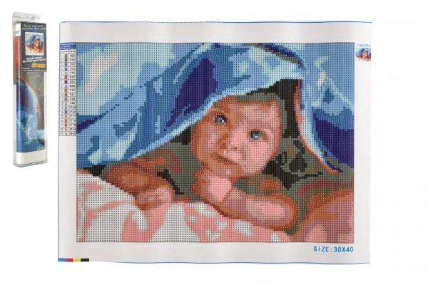 Sæt til diamantmaling - baby under tæppe