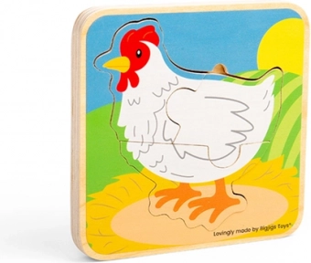 Træpuslespil hønens livscyklus BIGJIGS TOYS