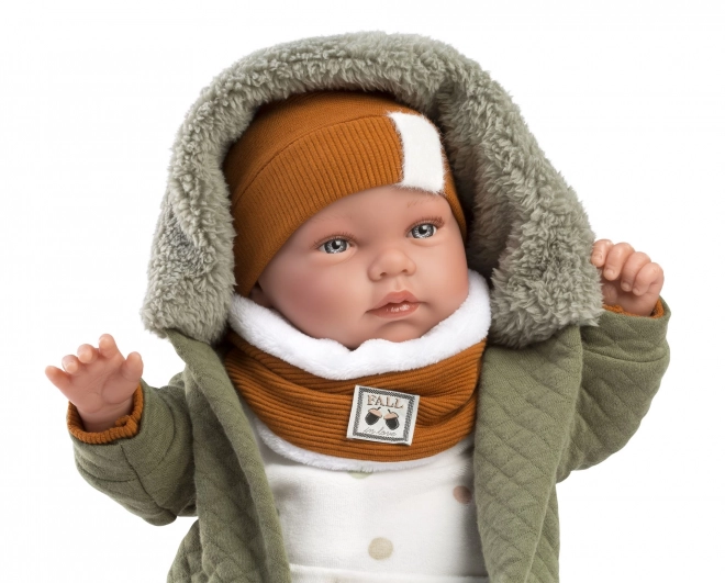 Llorens 84465 NEW BORN - realistisk babydukke med lyde og blødt stofkrop - 44 cm