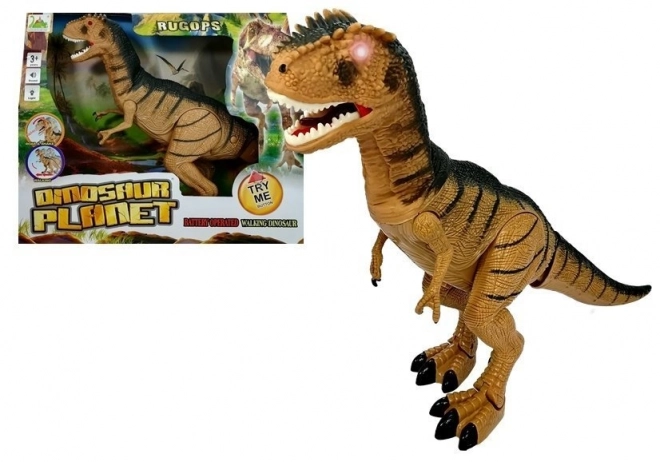 Tyranosaurus dinosaur bevæger sig, brøler og lyser op