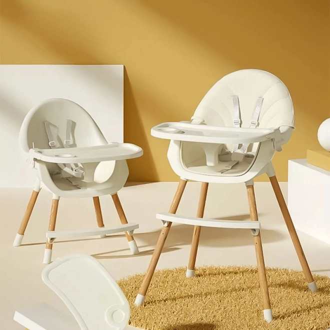 ECOTOYS Spise Stol 2i1 Beige