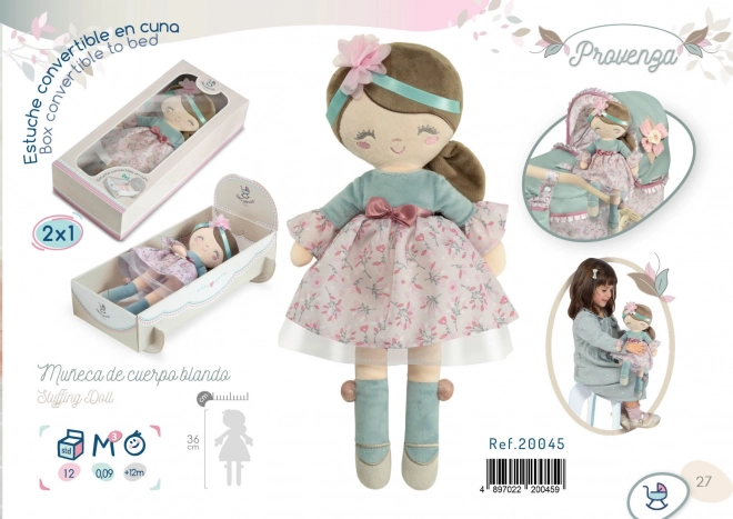 DeCuevas 20045 Plysbamse PROVENZA - 36 cm med vugge