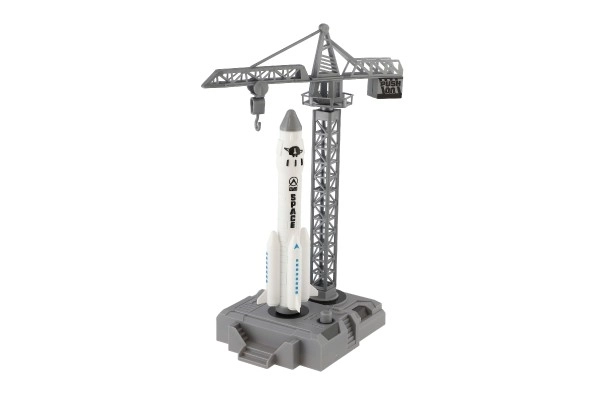 Raketskib med kran og opstartsstation plast 17cm i kassen 29x29x7cm