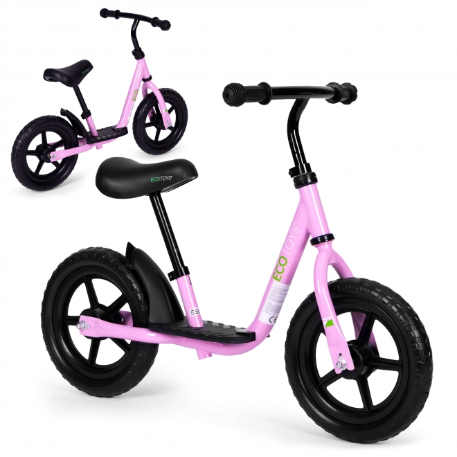 ECOTOYS Børneløbecykel med platform lyserød