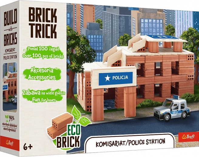 Trefl Brick Trick politistation – byggesæt af ægte mursten, 100 dele