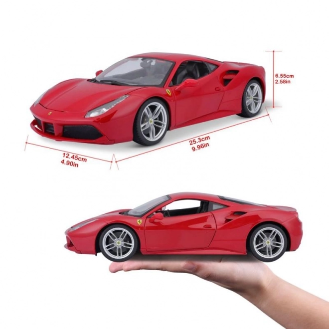 Metalbil Ferrari 488 GTB rød