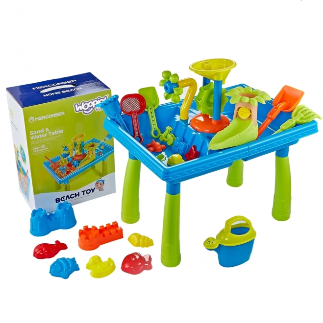 Vand- og sandbord 2i1 Palme 18 stk