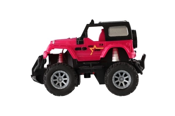 Auto RC terrængående 14cm plast 27MHz med lys i boks 20x11x10cm