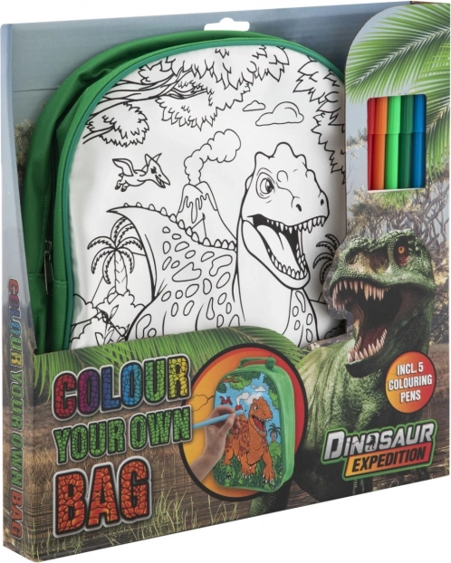 Farvelægningsrygsæk med dinosaurusmotiv