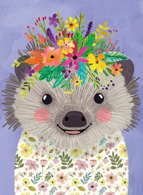 Puslespil 500 brikker Floral Friends – pindsvin af Mia Charro