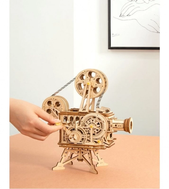 RoboTime 3D træ mekanisk puslespil Filmprojektor