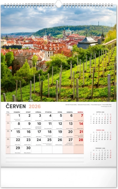 Vægkalender Prag 2026