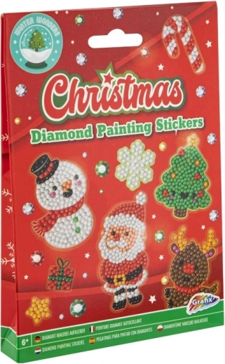 Grafix diamantklistermærker – jule-diamantmaling, 12 stk.