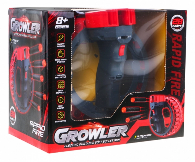 Elektrisk børnepistol Growler med 28 skumspile