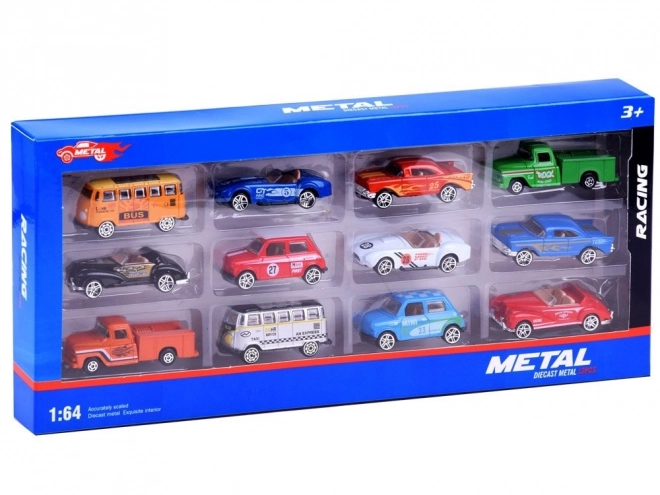Sæt retro biler af metal
