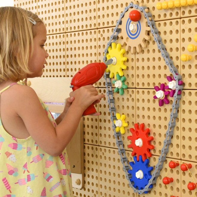 Masterkidz STEM Tavle med tandhjul og kæde 39 dele