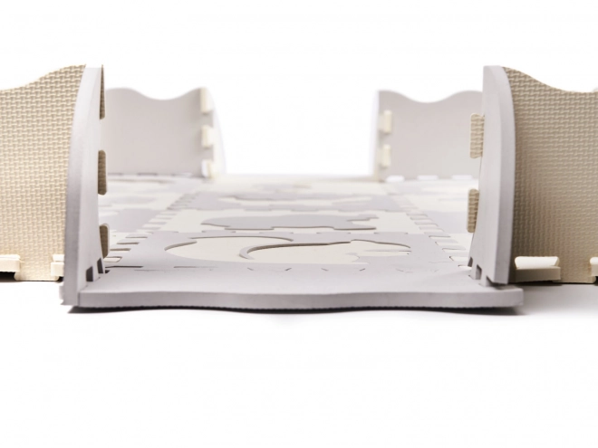 Kontrastfarvede beige skumpuslespil med dyr