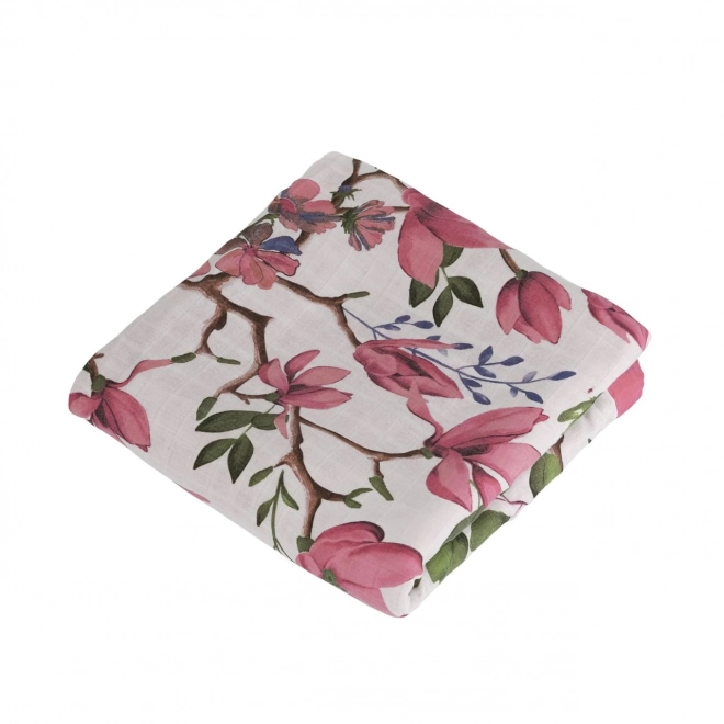 Bambus Musselin Tæppe Magnolia Lovebirds 106x106 cm