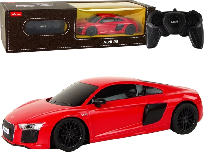 rc bil rastar audi r8 1:24 rød