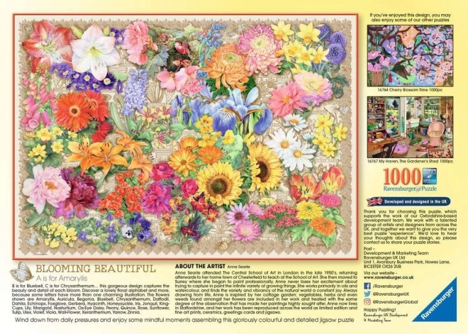 Puzzle 1000 brikker Blomstrende blomster