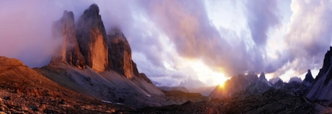 Panoramapuslespil Tre Cime Dolomitterne Heye 1000 brikker