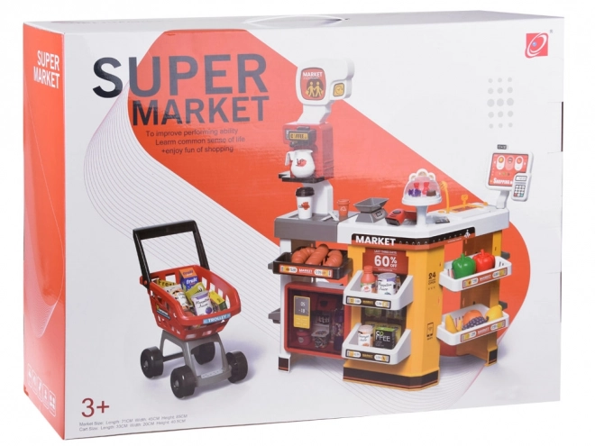 Stor Konditori Supermarked + Tilbehør Vogn ZA4638