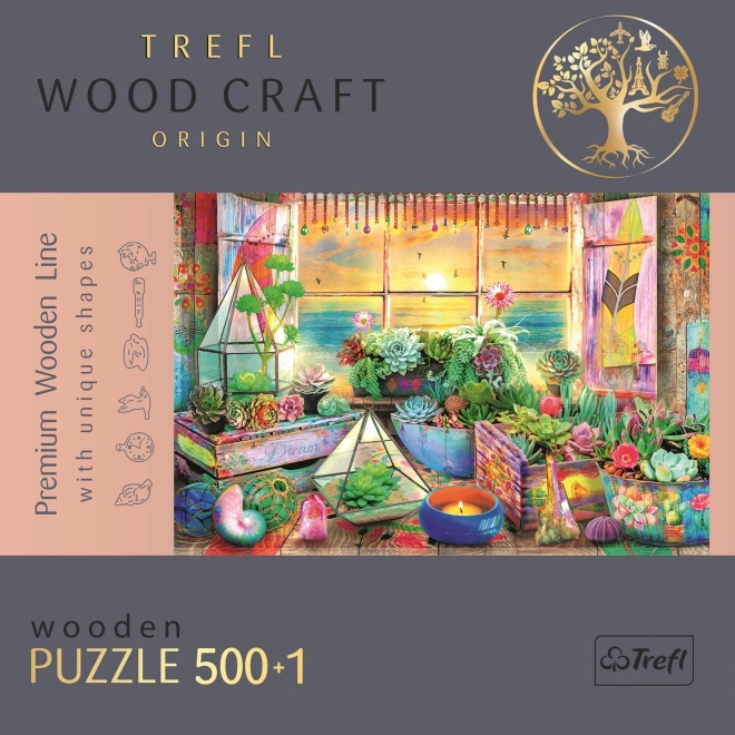 Foldbart puslespil TREFL Wood Craft Origin Strandhus 501 stykker