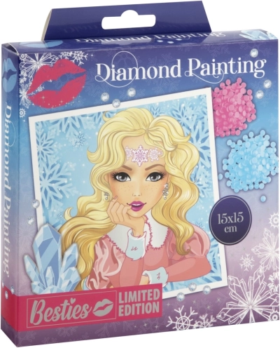 Diamantmalingssæt med ramme Besties 15×15 cm
