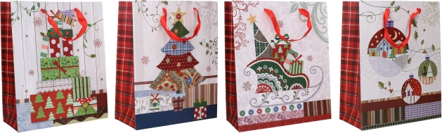 Gavepose i papir M jul 26 × 32 × 12 cm