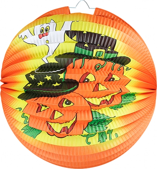 Halloween-lampion med motiv af glade græskar