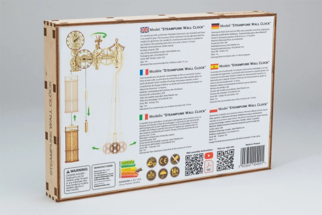WOODEN CITY 3D puslespil Steampunk vægur 269 dele