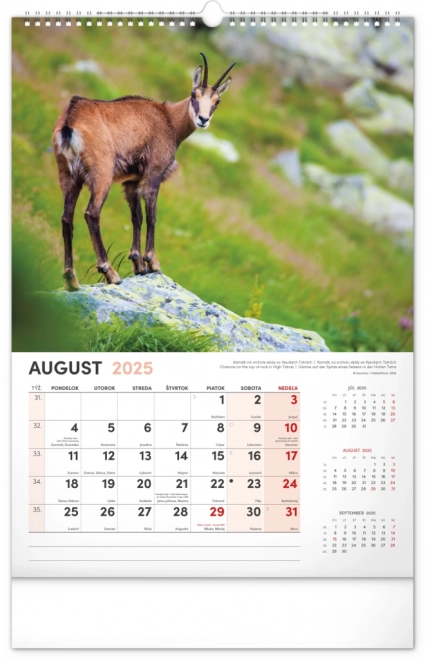Vægkalender Vores Slovakiet 2025, 33 × 46 cm
