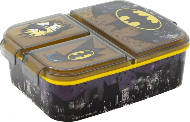 Børne-madkasse Batman sort-gul med 3 rum