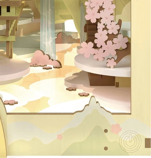 RoboTime 3D Puzzle Bogstøtte "Falling Sakura" (træ)