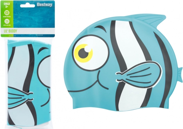 Bestway børnesvømmehætte formet som en fisk – Blå
